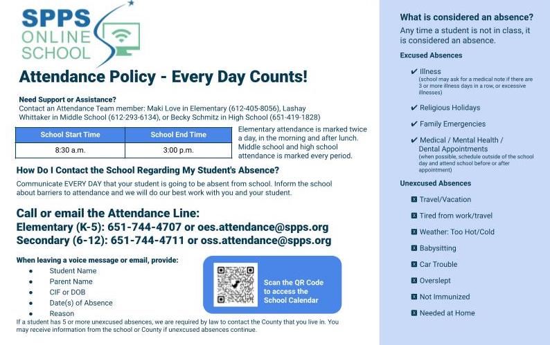 SPPS Online School Attendance Policy